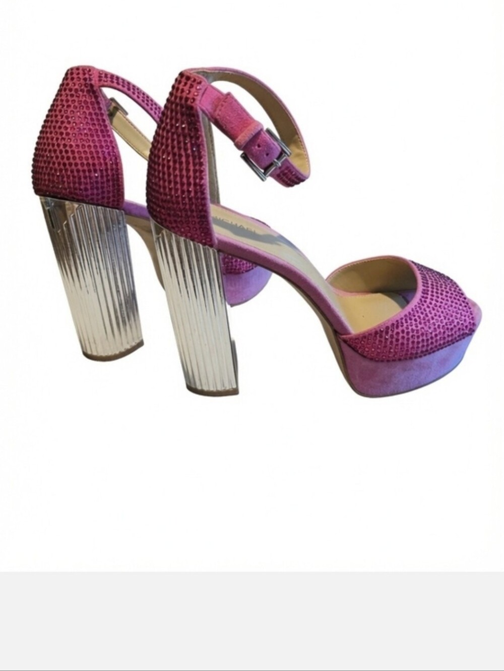 Michael Kors Fuchsia Studded Platform Ankle-Strap Heels